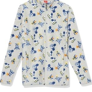 Disney Men's Polar Fleece Zip Up Zipper Pockets Mock Turtleneck Jacket Sz XL